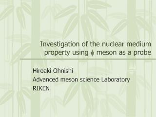 Investigation of the nuclear medium property using f meson as a probe