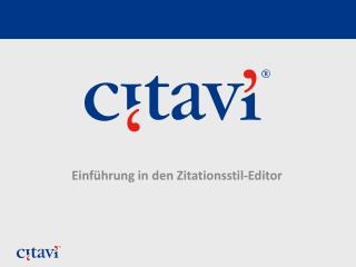 Einführung in den Zitationsstil-Editor