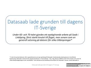 Datasaab lade grunden till dagens IT-Sverige