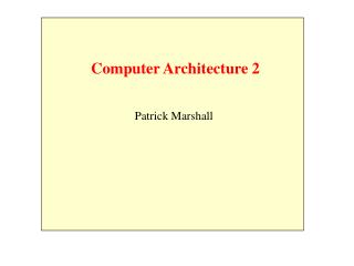 Computer Architecture 2