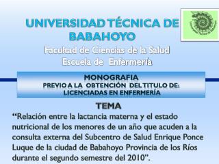 UNIVERSIDAD TÉCNICA DE BABAHOYO