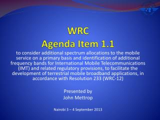 WRC Agenda Item 1.1