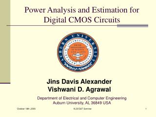 Power Analysis and Estimation for Digital CMOS Circuits