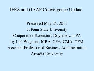 IFRS and GAAP Convergence Update