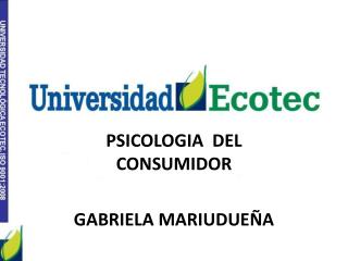 PSICOLOGIA DEL CONSUMIDOR GABRIELA MARIUDUEÑA