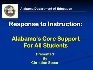 Response to Instruction: Alabama’s Core Support For All Students