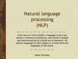 Natural language processing (NLP)