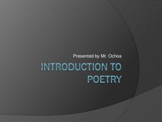 Introduction to poetry