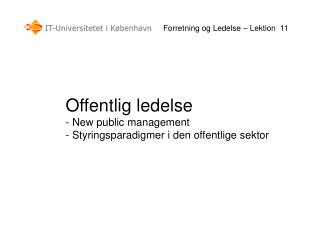 Forretning og Ledelse – Lektion 11