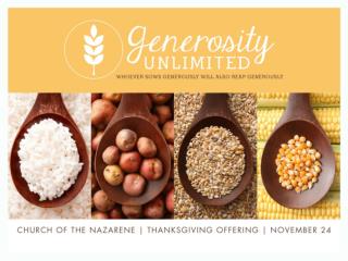 THANKSGIVING OFFERING | NAZARENE.ORG/GENEROSITY