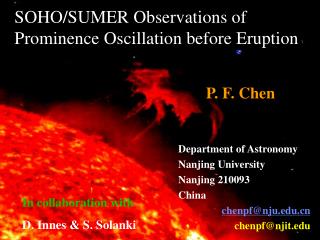 SOHO/SUMER Observations of Prominence Oscillation before Eruption