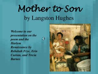 Mother to Son by Langston Hughes