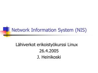 Network Information System (NIS)