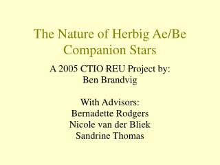 The Nature of Herbig Ae/Be Companion Stars