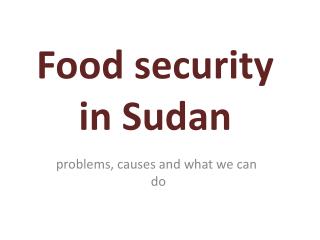 Food security in Sudan