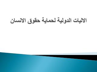 الاليات الدولية لحماية حقوق الانسان