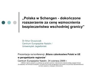 Pre z enta cja na konferencji „ Bilans członkostwa Polski w UE w perspektywie regionów ”