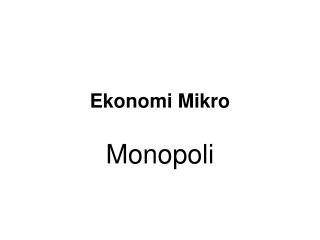 Ekonomi Mikro