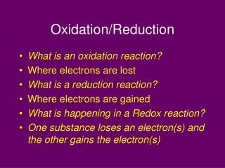 Oxidation/Reduction