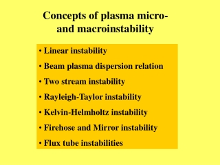 Concepts of plasma micro- and macroinstability