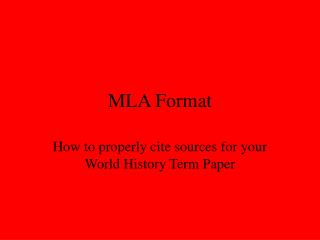 MLA Format