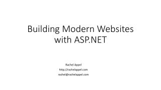 Building Modern Websites with ASP.NET