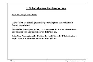 4. Schaltalgebra, Rechneraufbau