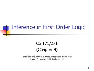 Inference in First Order Logic