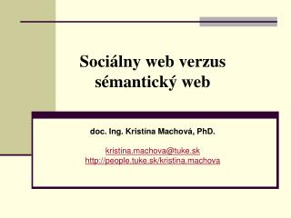 Sociálny web verzus sémantický web