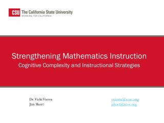 Strengthening Mathematics Instruction Cognitive Complexity and Instructional Strategies