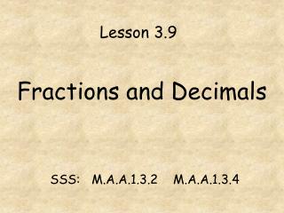 Fractions and Decimals