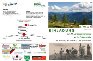 zum 77. Landesalmwandertag auf die Emberger Alm am Samstag, 20. Juli 2013 | Berg im Drautal