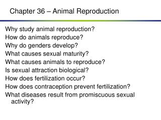 Chapter 36 – Animal Reproduction