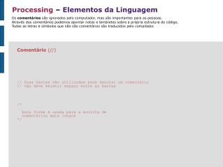 Processing – Elementos da Linguagem