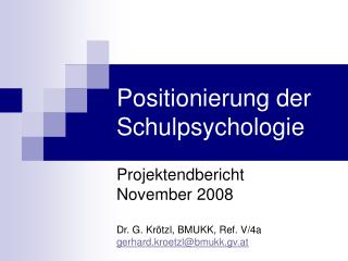 Positionierung der Schulpsychologie