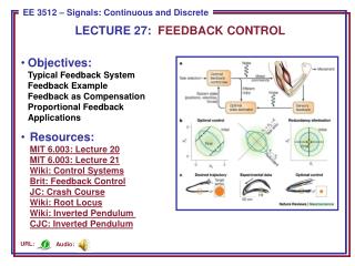 LECTURE 27: FEEDBACK CONTROL