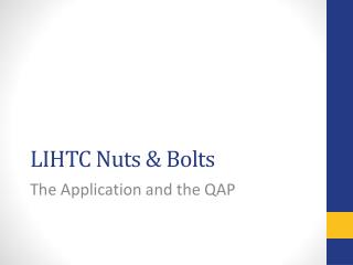 LIHTC Nuts & Bolts