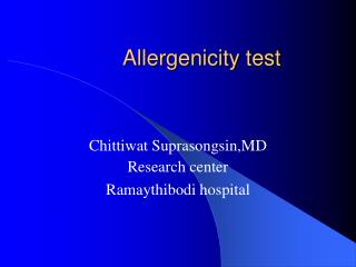 Allergenicity test