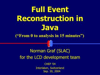 Full Event Reconstruction in Java