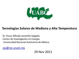 Tecnologías Solares de Mediana y Alta Temperatura