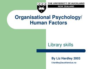 Organisational Psychology/ Human Factors