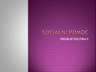 Sociální pomoc