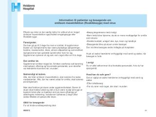 Information til patienter og besøgende om smitsom maveinfektion (Roskildesyge) med virus