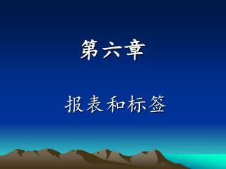报表和标签