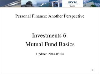 Personal Finance: Another Perspective