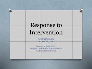 Response to Intervention
