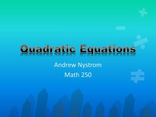 Quadratic Equations