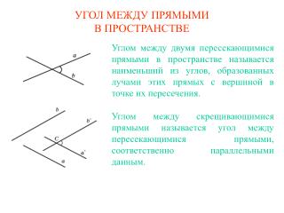 УГОЛ МЕЖДУ ПРЯМЫМИ В ПРОСТРАНСТВЕ