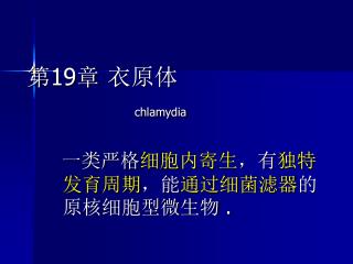 第19章 衣原体 chlamydia