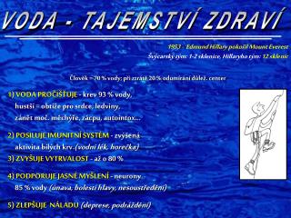 VODA - TAJEMSTVÍ ZDRAVÍ